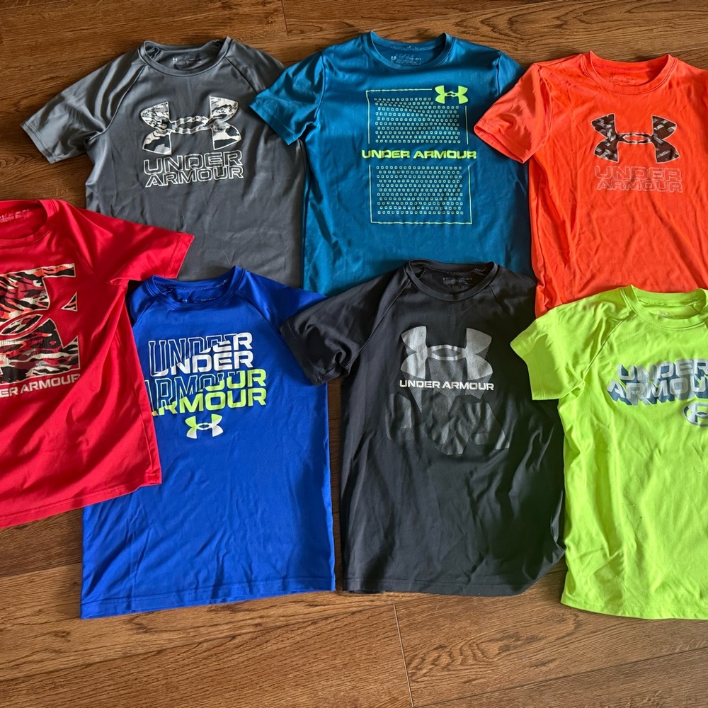 Under Armour Kids Short Sleeve Tees - Red, Blue, Green, Orange, Gray, Black